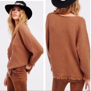 Free People | Irresistible Fringe V-Neck Sweater Gingersnap
